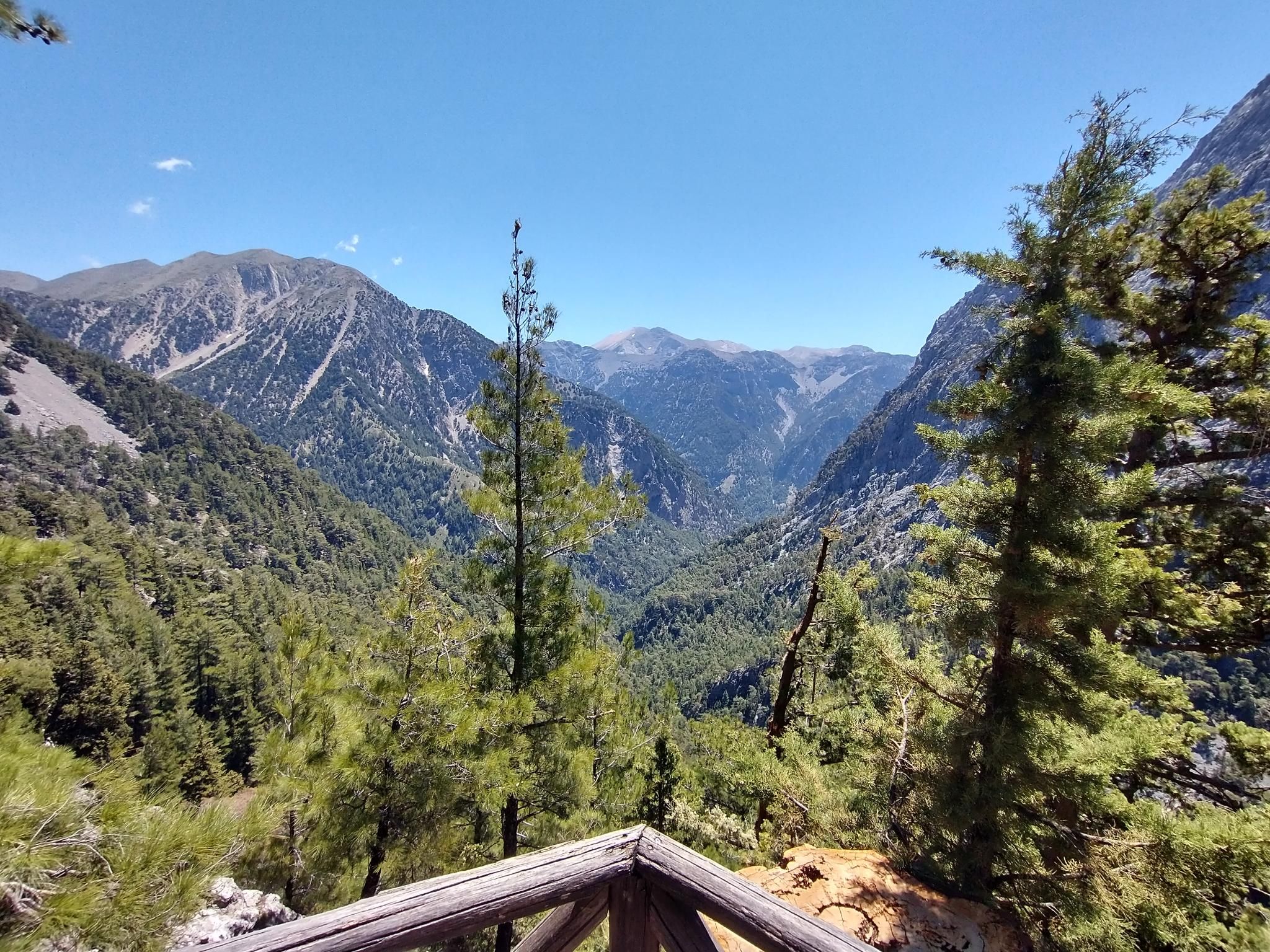 A stunning view of the Samaria Gorge, a popular day trip for guests staying at Suite Leon in Panormos, Crete.